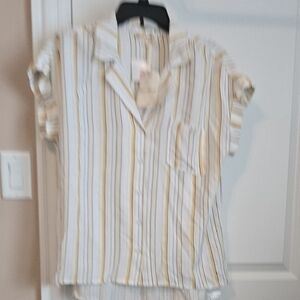 Hem & Thread Yellow and Black Striped Button-Up